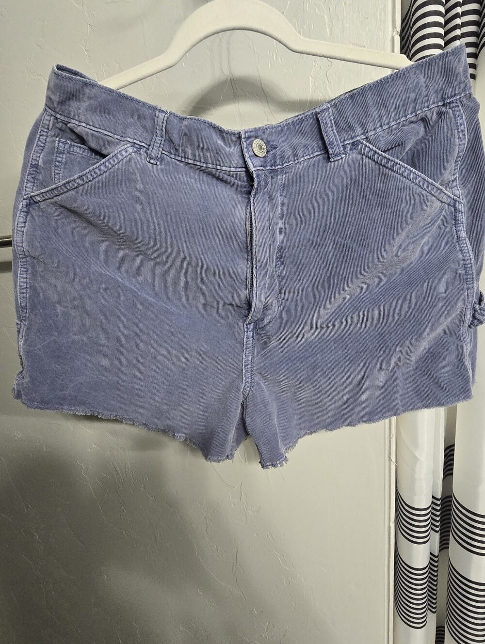 American Eagle Outfitters Blue Corduroy Cutoff Shorts